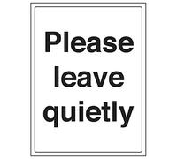 V Safety 72015BC-R'Please Leave Quietly' Sign, Portrait, 300 mm x 400 mm (Pack of 3)