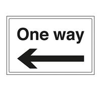 V Safety 74012BA-R'One Way/Arrow Left' Sign, Landscape, 300 mm x 200 mm (Pack of 3)