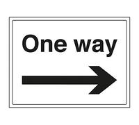 V Safety 74013BF-S'One Way/Arrow Right' Sign, Landscape, 400 mm x 300 mm (Pack of 3)