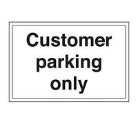 V Safety 74016BA-S'Customer Parking Only' Sign, Landscape, 300 mm x 200 mm (Pack of 3)