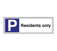 V Safety 74032BJ-S'Residents Only' Sign, Landscape, 450 mm x 150 mm (Pack of 3)
