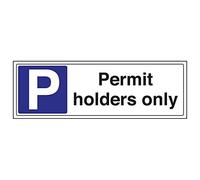 V Safety 74040BJ-S'Permit Holders Only' Sign, Landscape, 450 mm x 150 mm (Pack of 3)