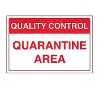 V Safety 75012BA-R'Quarantine Area' Sign, Landscape, 300 mm x 200 mm (Pack of 3)