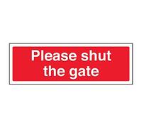 V Safety 76026AX-S'Please Shut The Gate' Sign, Landscape, 300 mm x 100 mm (Pack of 3)