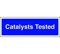 V Safety 78011AX-R "Catalysts Tested" Sign, Landscape, 300 mm x 100 mm (Pack of 3)
