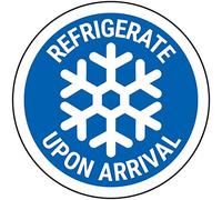 V Safety 83091D1QP-RL Refrigerate Upon Arrival Blue Sticker - 50mm Diameter (Roll of 250)