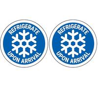 V Safety 83091D1QP-RL Refrigerate Upon Arrival Blue Sticker - 50mm Diameter (Roll of 250) (Pack of 2)