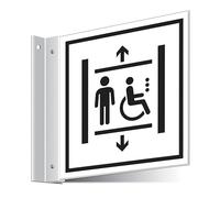 V Safety Accessible Lift Corridor Sign 150 x 150 mm - 3mm Indoor Palboard Safety Sign