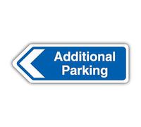 V Safety Additional Parking Arrow Left - Shaped Sign 300 x 100 mm - 3mm Brushed Aluminium Composite