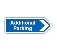 V Safety Additional Parking Arrow Right - Shaped Sign 300 x 100 mm - Self Adhesive Vinyl