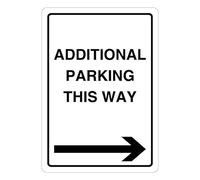 V Safety Additional Parking This Way - Arrow Right 210 x 297 mm (A4) - Glow In The Dark 1mm Rigid Plastic Safety Sign