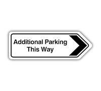 V Safety Additional Parking This Way Arrow Right - Shaped Sign 450 x 150 mm - 1mm Rigid Plastic