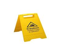 V Safety AF008AU-AF Caution Forklift Trucks In Operation - Yellow Double Sided Floor Sign