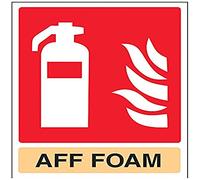 V Safety Aff Foam Fire Extinguisher Sign - 150mm x 200mm - Self Adhesive Vinyl