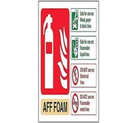 V Safety Aff Foam Id Fire Extinguisher Sign - 150mm x 100mm - 1mm Rigid Plastic