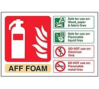 V Safety Aff Foam Id Fire Extinguisher Sign - 150mm x 100mm - Self Adhesive Vinyl