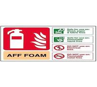 V Safety Aff Foam Id Fire Extinguisher Sign - 200mm x 150mm - 1mm Rigid Plastic