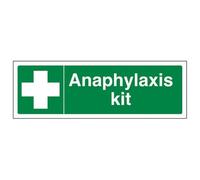 V Safety Anaphylaxis Kit - Landscape 300 x 100 mm - Self Adhesive Vinyl Safety Sign