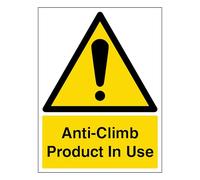 V Safety Anti-Climb Product In Use - Portrait 150 x 200mm - 1mm Rigid Plastic Safety Sign