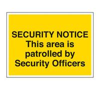 V Safety Area Patrolled By Security Officers Sign Rigid Plastic 400X300mm (X3)
