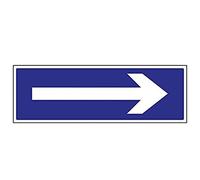 V Safety Arrow Right Garage Sign - 450mm x 150mm - 1mm Rigid Plastic