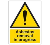 V Safety Asbestos Removal In Progress - Portrait 200 x 300mm - 2mm Rigid Plastic Safety Sign