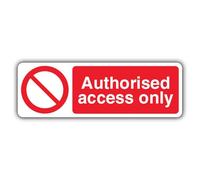 V Safety Authorised Access Only - Prohibitory Blank Circle - Landscape Safety Sign - 600 x 200 mm - Glow In The Dark Self Adhesive Vinyl
