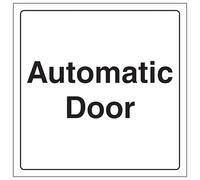 V Safety Automatic Door 150 x 150 mm - Glow In The Dark Self Adhesive Vinyl Safety Sign