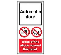 V Safety Automatic Door - None Of The Above - 150mm x 300mm - Window Sticker