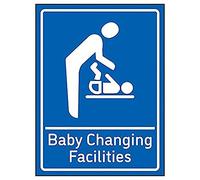 V Safety Baby Changing Facilities - 200mm x 300mm - Blue Self Adhesive Vinyl