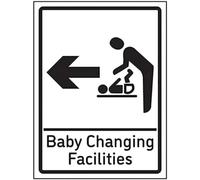 V Safety Baby Changing Facilities Arrow Left - 200mm x 300mm - 1mm Rigid Plastic