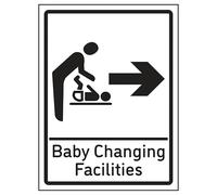V Safety Baby Changing Facilities Arrow Right 150 x 200 mm - Glow In The Dark Self Adhesive Vinyl Safety Sign