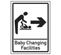 V Safety Baby Changing Facilities Arrow Right - 200mm x 300mm - 1mm Rigid Plastic