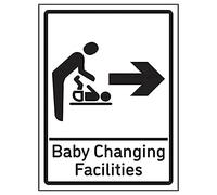 V Safety Baby Changing Facilities Arrow Right - 200mm x 300mm - 3mm Aluminium Composite