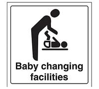 V Safety Baby Changing Facilities Door Sign - 150mm x 150mm - 1mm Rigid Plastic
