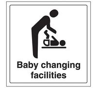 V Safety Baby Changing Facilities Door Sign - Rigid Plastic - 200X200mm (X3)