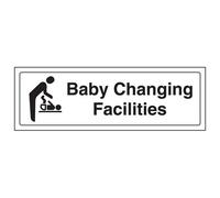 V Safety Baby Changing Facilities - Door Sign - Rigid Plastic - 300X100mm (X3)