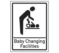 V Safety Baby Changing Facilities - Portrait 150 x 200 mm - Glow In The Dark Self Adhesive Vinyl Safety Sign