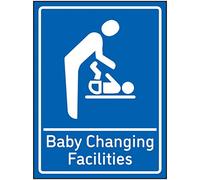 V Safety Baby Changing Facilities Sign - 150x200mm - Blue Self Adhesive Vinyl