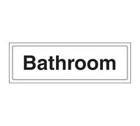 V Safety Bathroom - Landscape 300 x 100 mm - Glow In The Dark 1mm Rigid Plastic Safety Sign