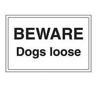 V Safety Beware Dogs Loose Sign - 300mm x 200mm - 1mm Rigid Plastic