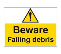 V Safety Beware Falling Debris - Large Landscape 600 x 450 mm - 3mm Aluminium Composite Safety Sign