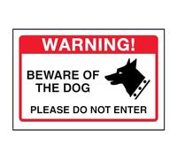 V Safety Beware Of The Dog, Please Do Not Enter Sign - 150mm x 100mm - 1mm Rigid Plastic