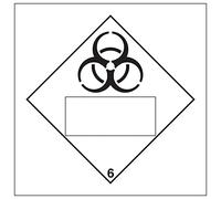 V Safety Bio Hazard 6 UN Substance Numbering Hazard Label-250x250mm-Magnetic Safety Sign