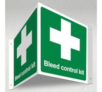 V Safety Bleed Control Kit - 3D Corridor Sign 340 x 150 mm - 3mm Indoor Palboard Safety Sign
