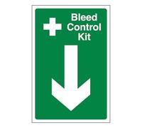 V Safety Bleed Control Kit Arrow Down 400 x 600 mm - Glow In The Dark 1mm Rigid Plastic