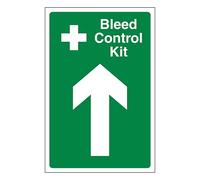 V Safety Bleed Control Kit Arrow Up 450 x 600 mm - 2mm Super-Tough Rigid Plastic