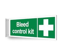 V Safety Bleed Control Kit - Corridor Sign 450 x 150 mm - 3mm Indoor Palboard Safety Sign