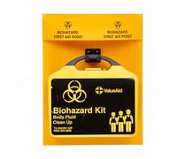 V Safety Bodily Fluid Clean-Up Point with Biohazard Kit - Wall Mounted Spill Response Point for Workplace & Schools