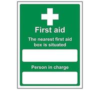 V Safety Box Situated/Person In Charge Sign - Portrait - 150mm x 200mm - 2mm Rigid Plastic